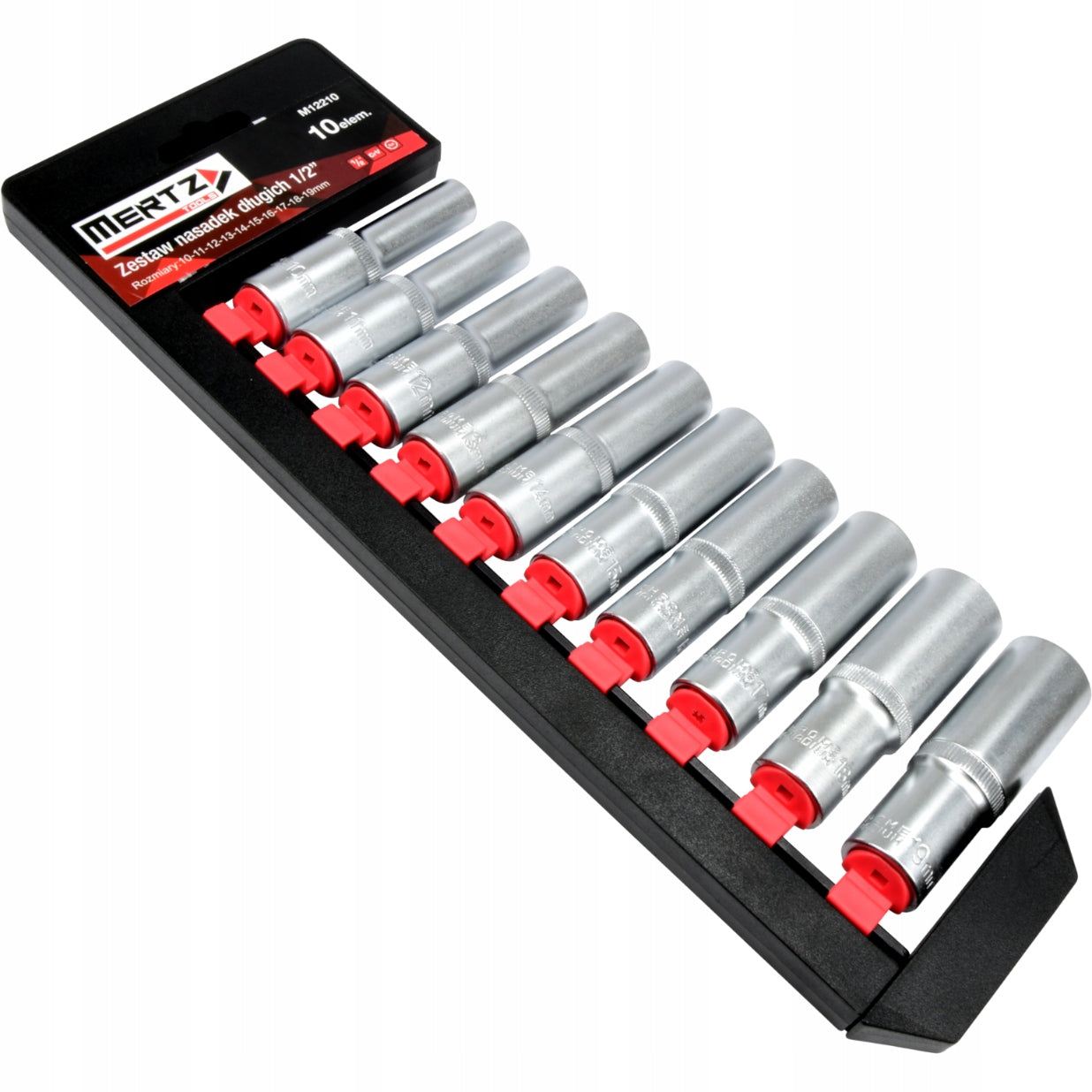 Set of long sockets Mertz socket 1/2" cap 10-19mm 10pcs M12210 Packaging status original