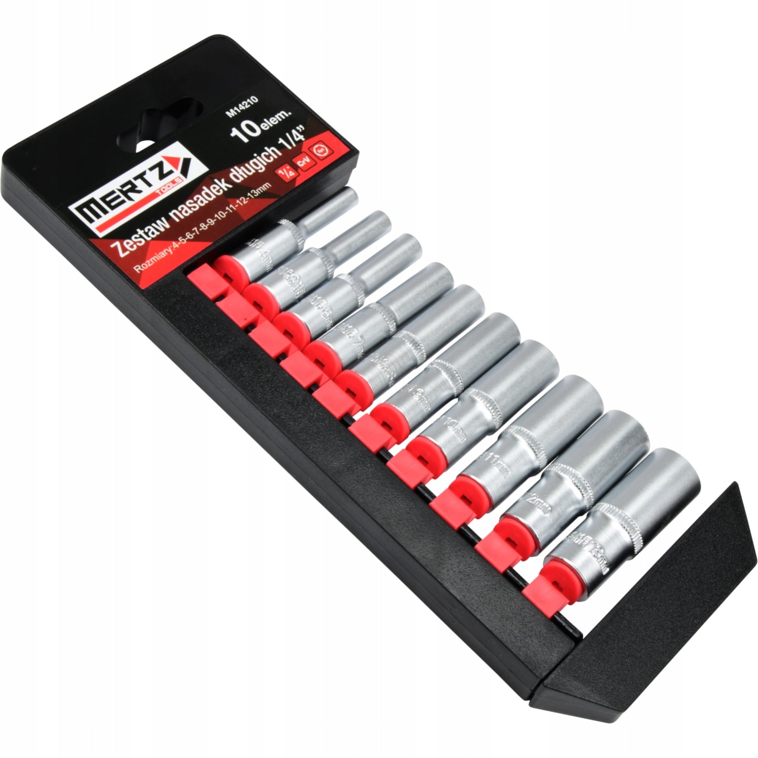 Set of long sockets Mertz socket 1/4" cap 4-13mm 10pcs M14210 Packaging status original