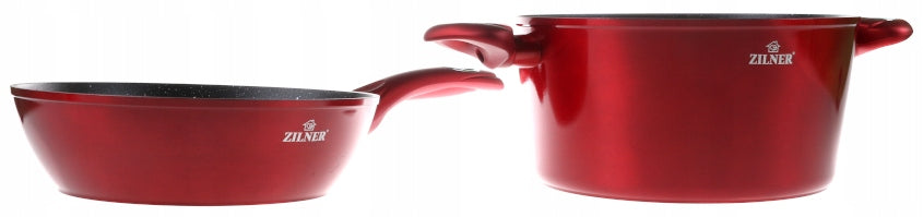 Set of marble pots ZILNER ZL-8520 15 el induction gas Color red