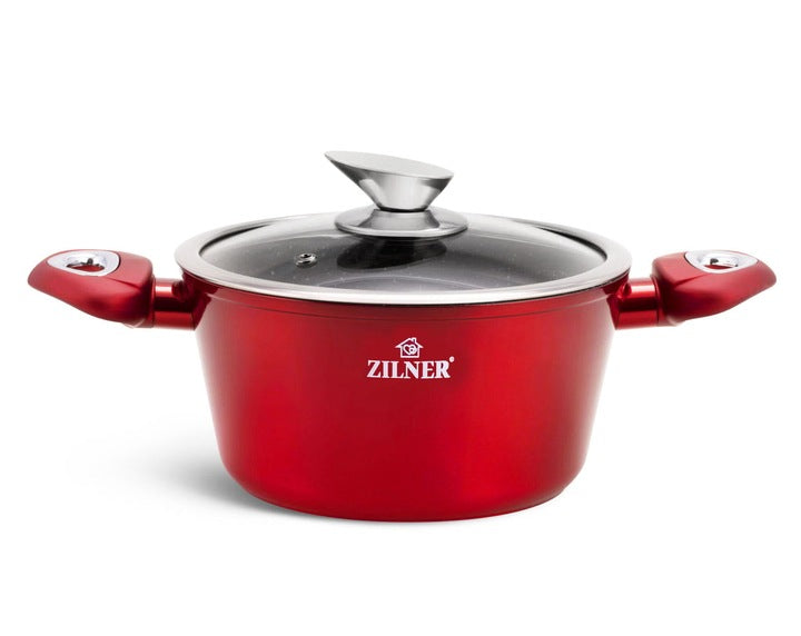 Set of marble pots ZILNER ZL-8520 15 el induction gas Line RED