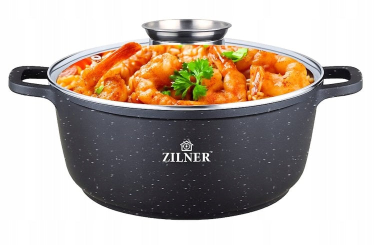 Set of marble pots ZILNER ZL-8526 12 el induction gas black Number of items in the set 12