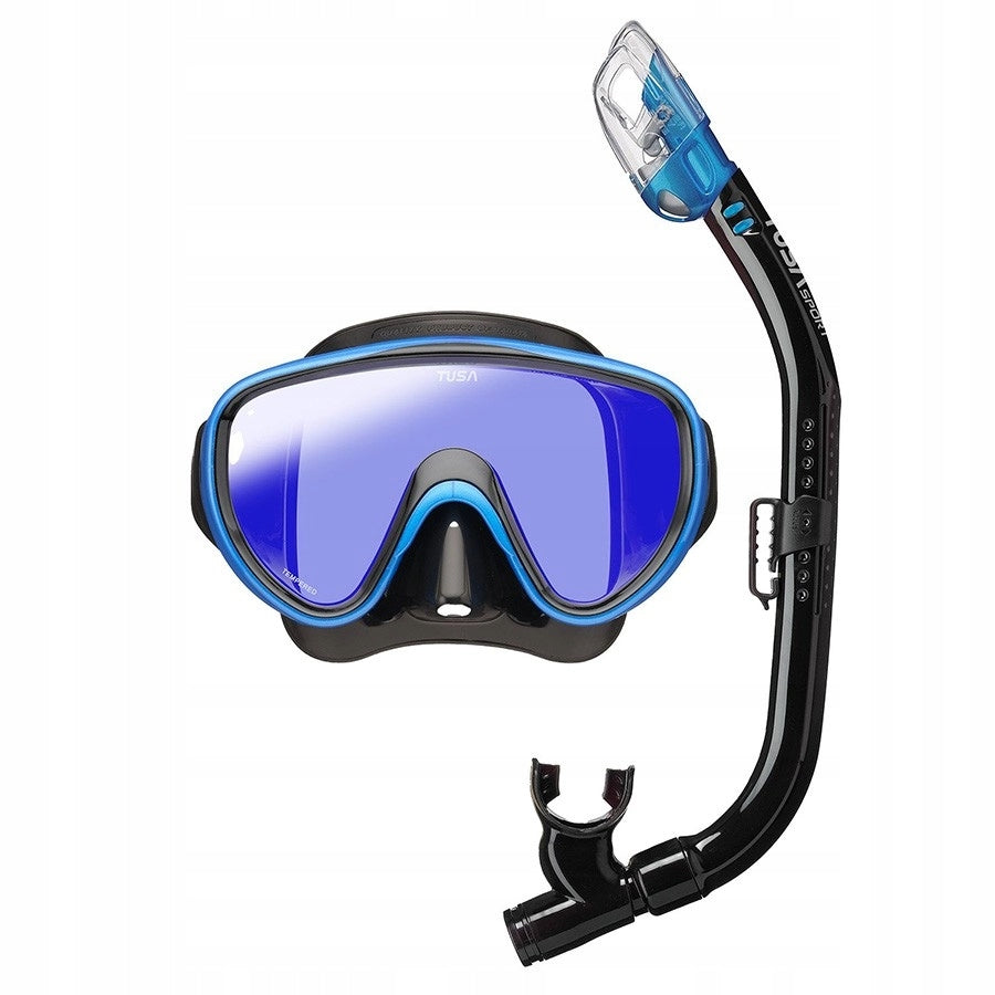 Set of mask and snorkel with mirror glass Tusa Serene UC-0118M blue