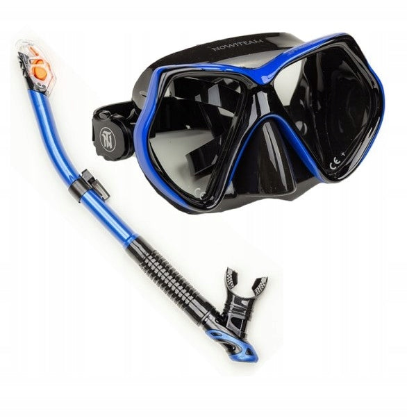Set of mask + two-valve pipe - blue