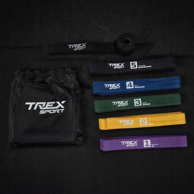 Set of material rubbers for fitness exercises resistance bands 5 pcs Trex Sport Packaging status original