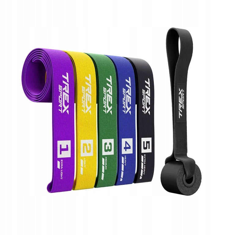 Set of material rubbers for fitness exercises resistance bands 5 pcs Trex Sport