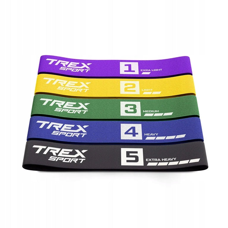 Set of material rubbers for fitness exercises resistance rubbers 5 pcs Trex Sport