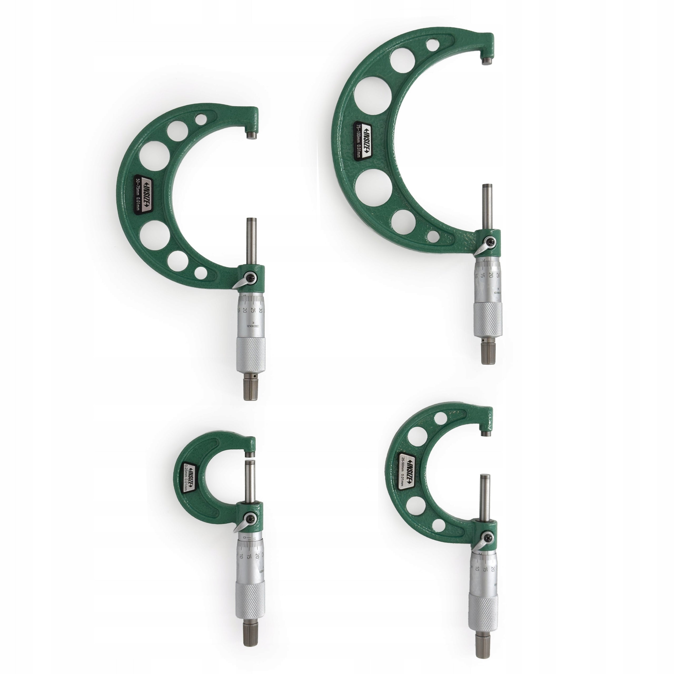 Set of micrometers for external measurements 0-100 mm 4 pcs. INSIZE Manufacturer code 3203-1004A