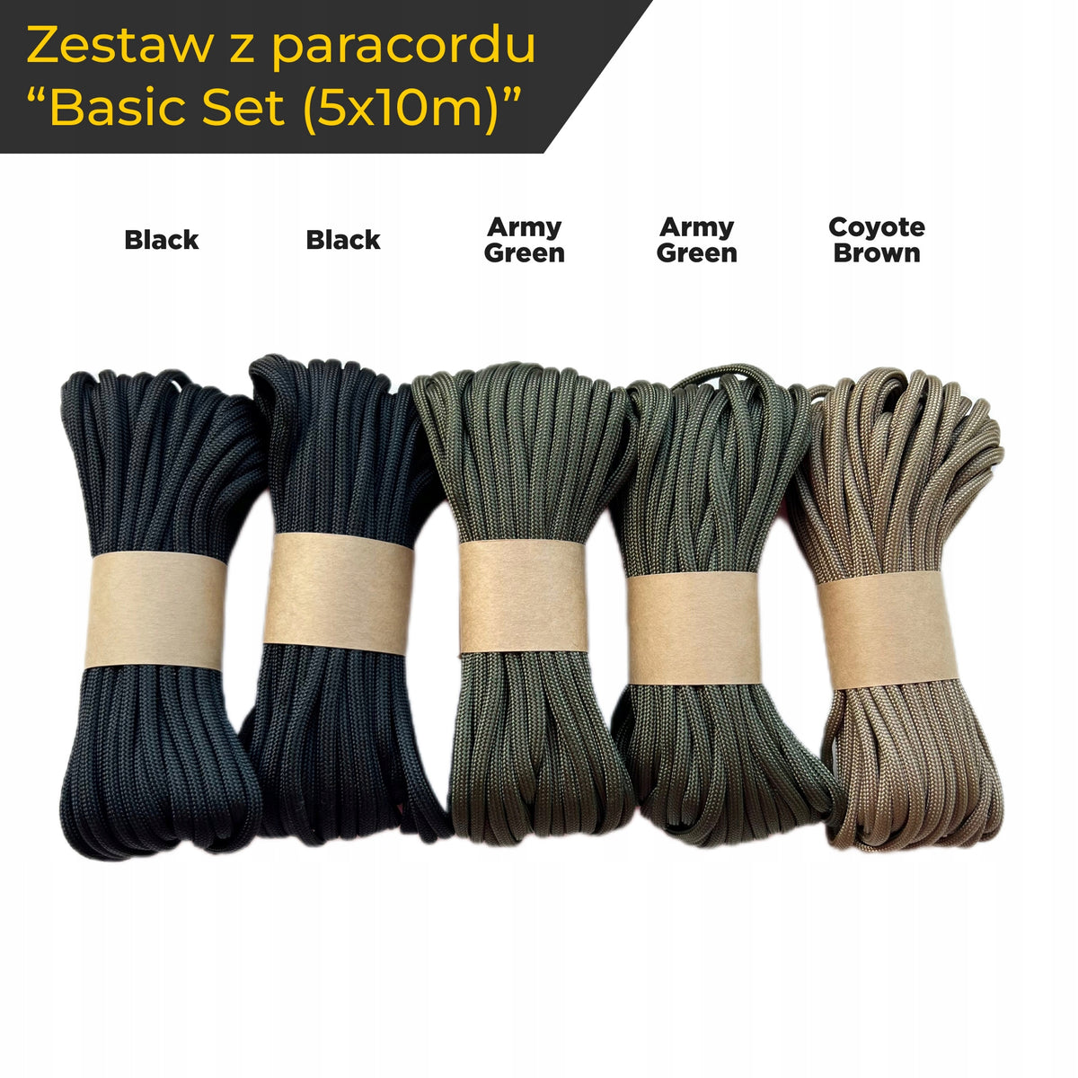 Set of paracord EdcX Paracord 550 "Basic Set (5x10m)"