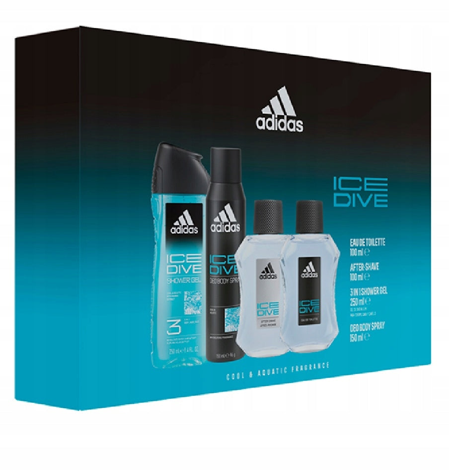 Set of perfumes for men Adidas ICE DIVE 4 parts for cia care Manufacturer code S05145546