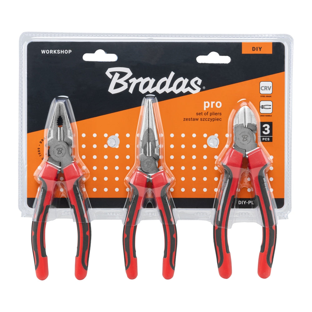 Set of pliers WHITE LINE PRO 3 pieces nickel plated CRV DIY-PL13/1SET Manufacturer code DIY-PL13/1SET