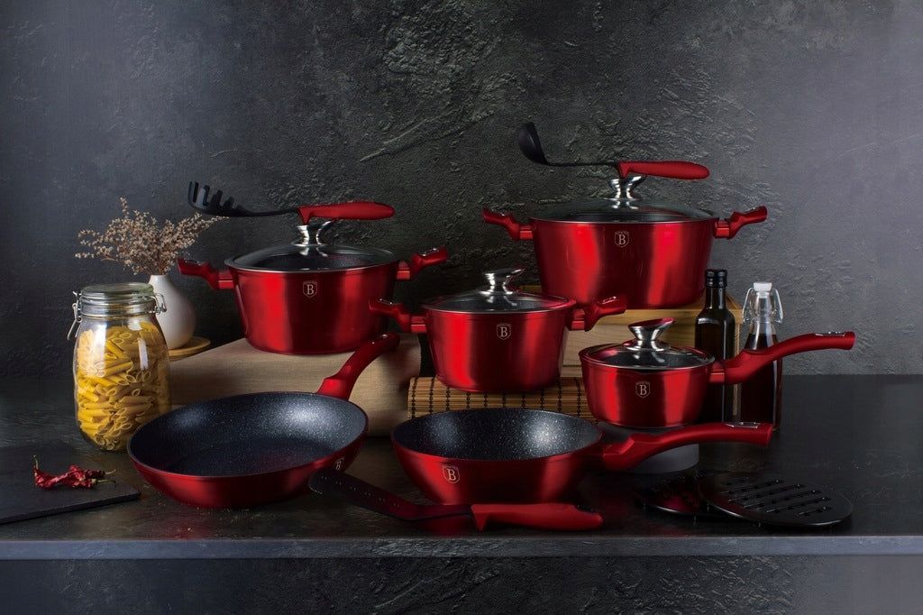Set of pots 15 el BERLINGER HAUS Burgundy induction + lids BH-1226N Packaging status original
