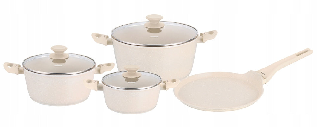 Set of pots 7el. + frying pan 24 cm, beige KLAUSBERG KB-7963 Induction Gas Color beige