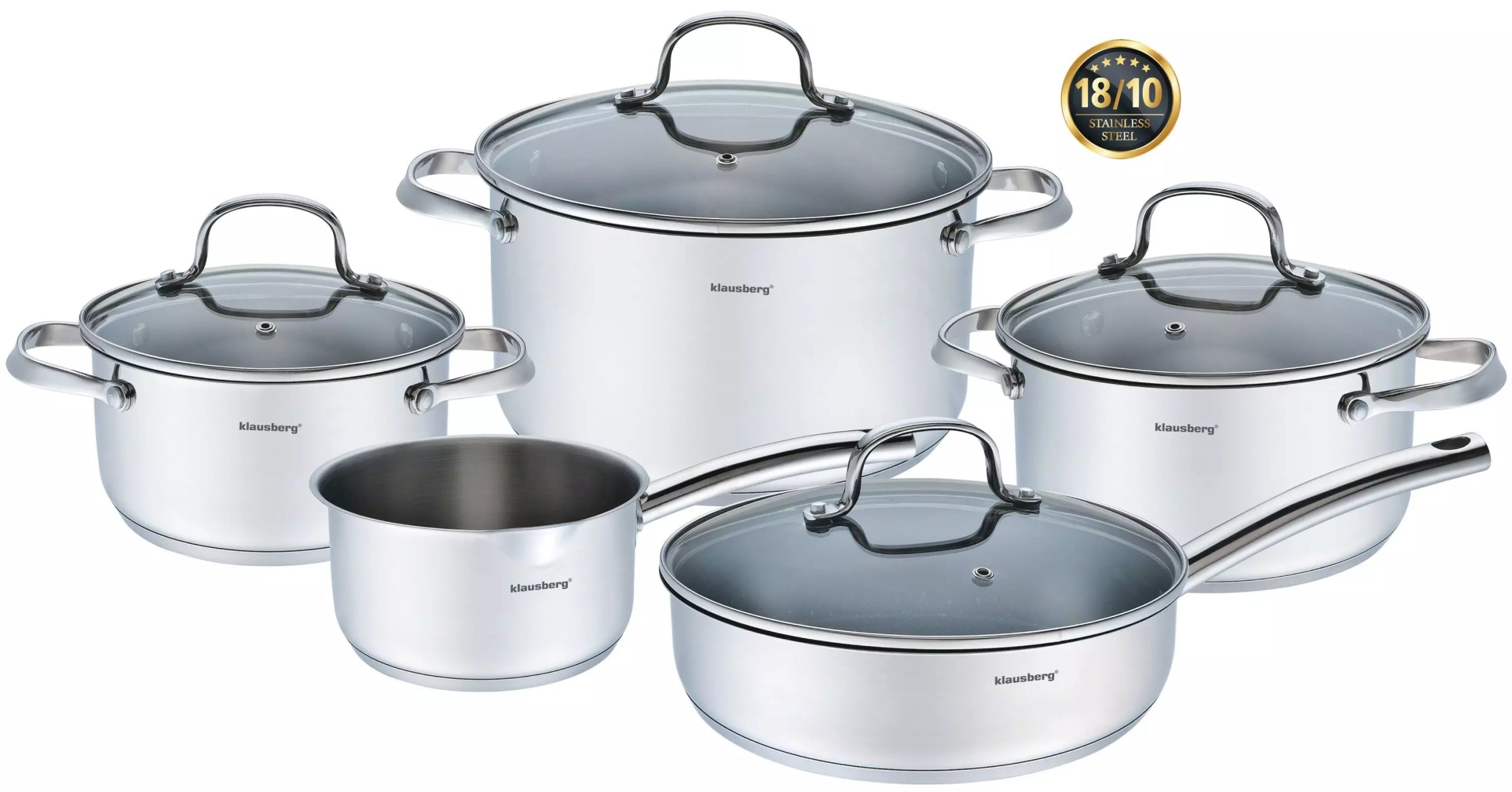 Set of pots 9 elements, steel Klausberg