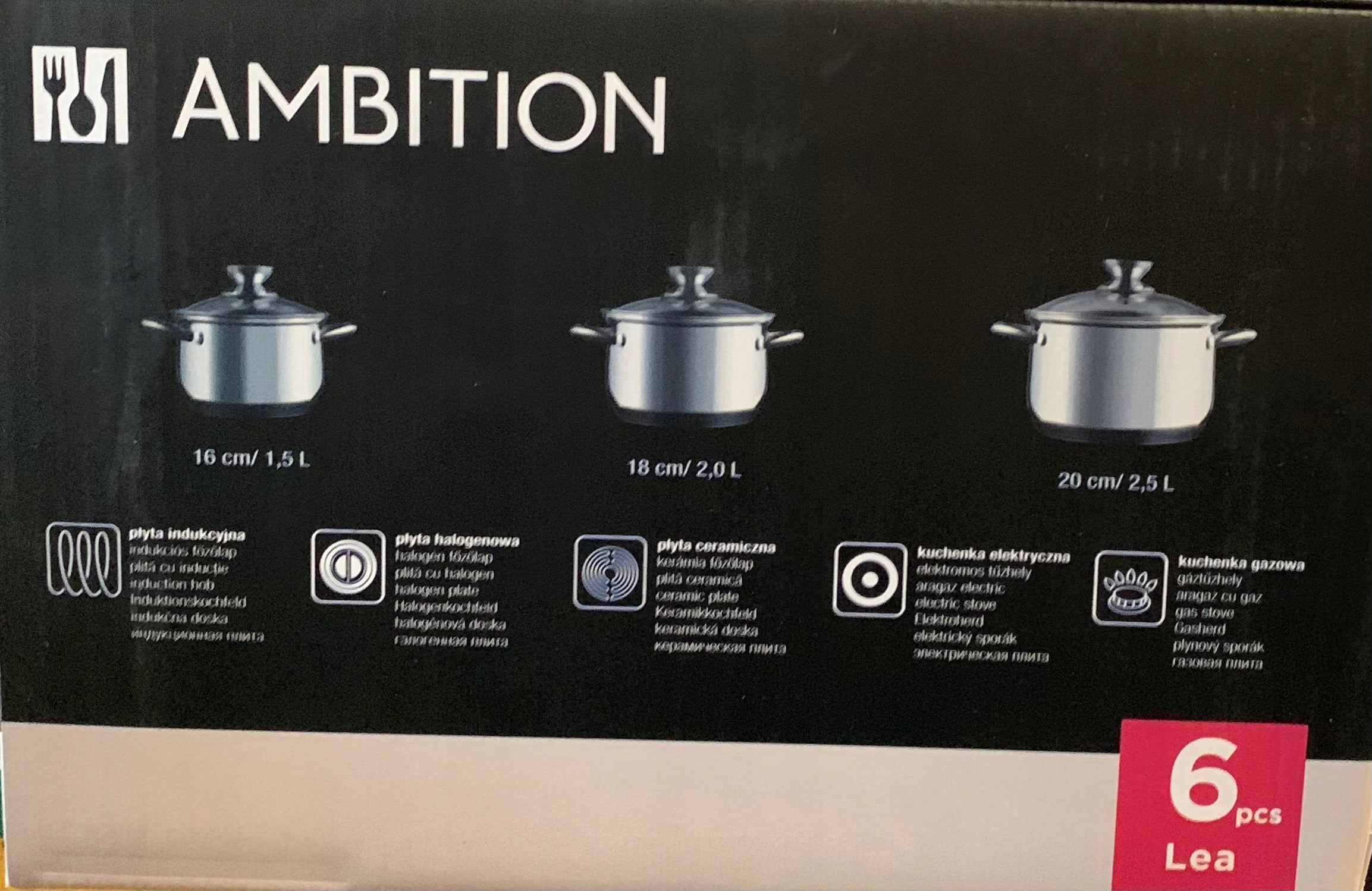 Set of pots Ambition Lea stainless steel 6 el. Manufacturer code 309938-2
