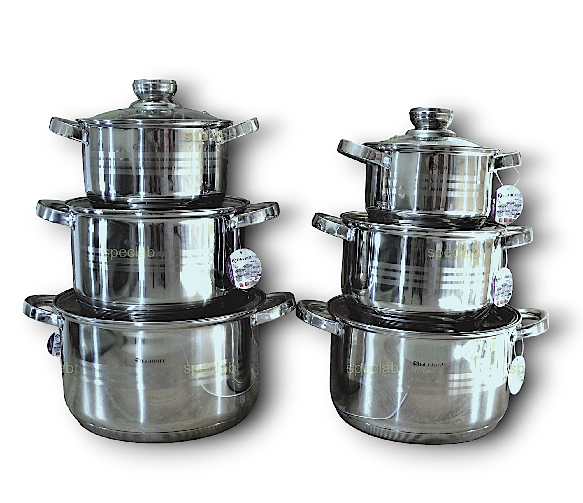 Set of pots Edel-hoff stainless steel 12 el. Line stal nierdzewna