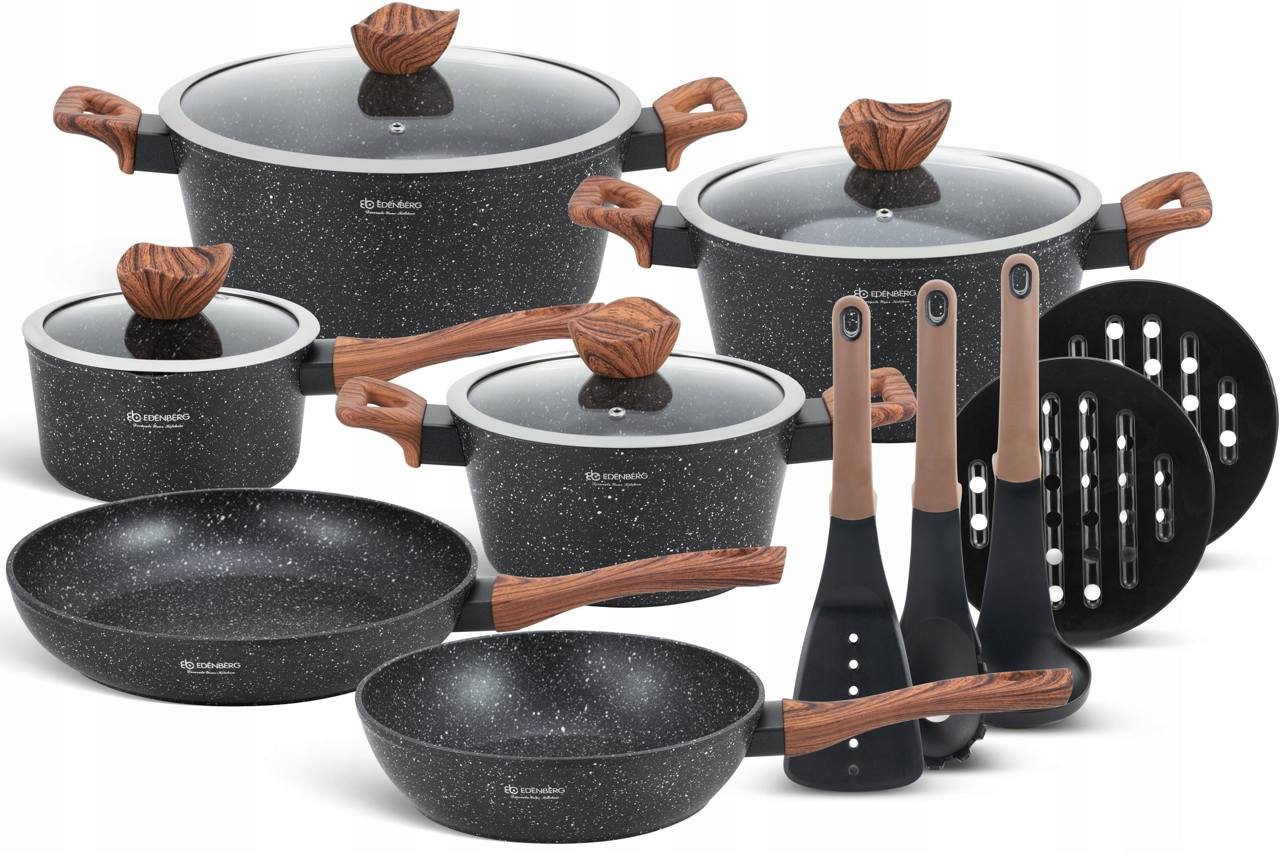 Set of pots Edenberg EB-5617 aluminium 15 el.