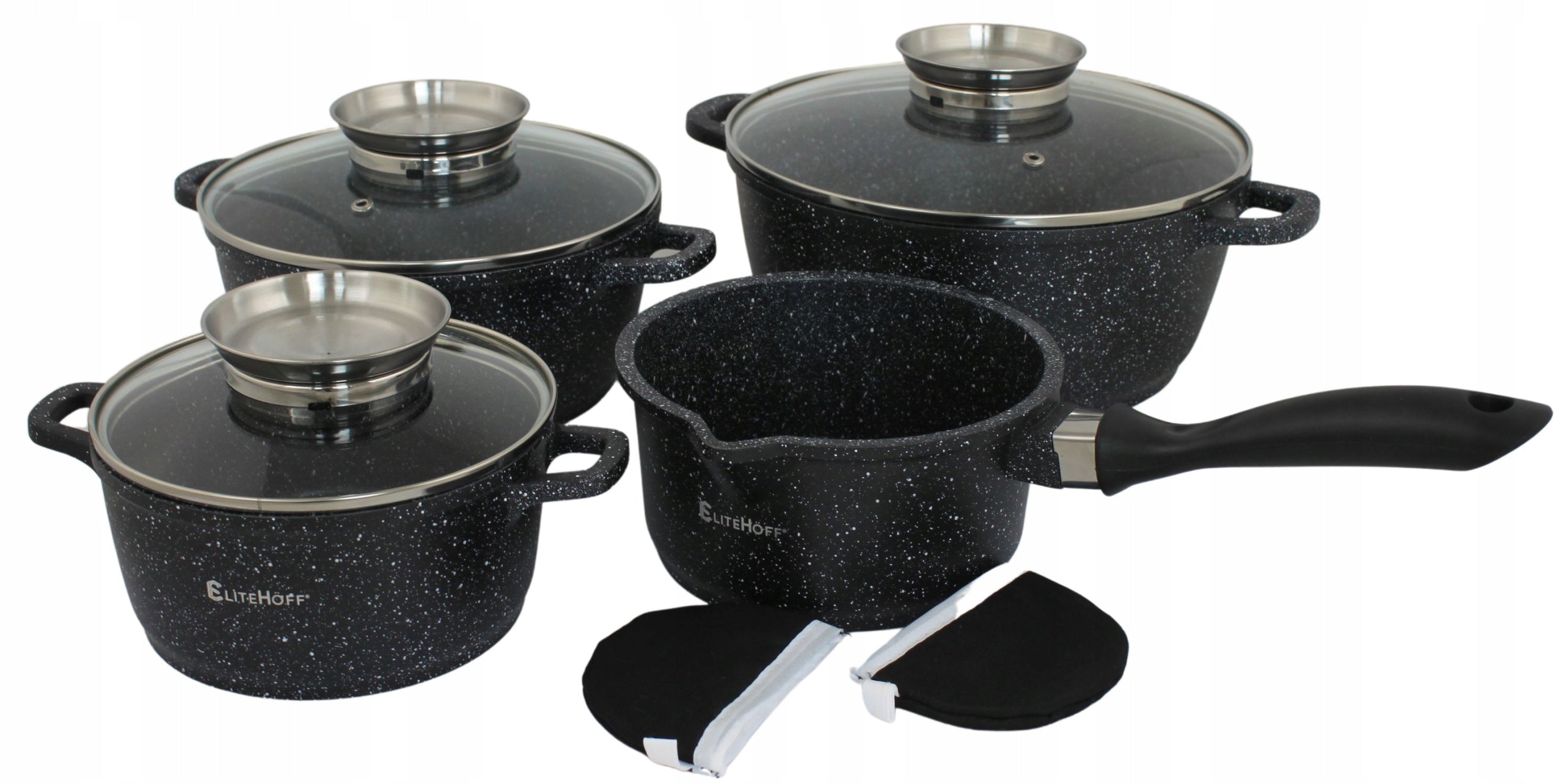 Set of pots Elitehoff PREMIUM aluminium 9 el.