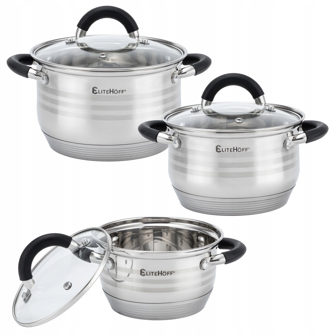 Set of pots Elitehoff PREMIUM stainless steel 12 el. Brand Elitehoff