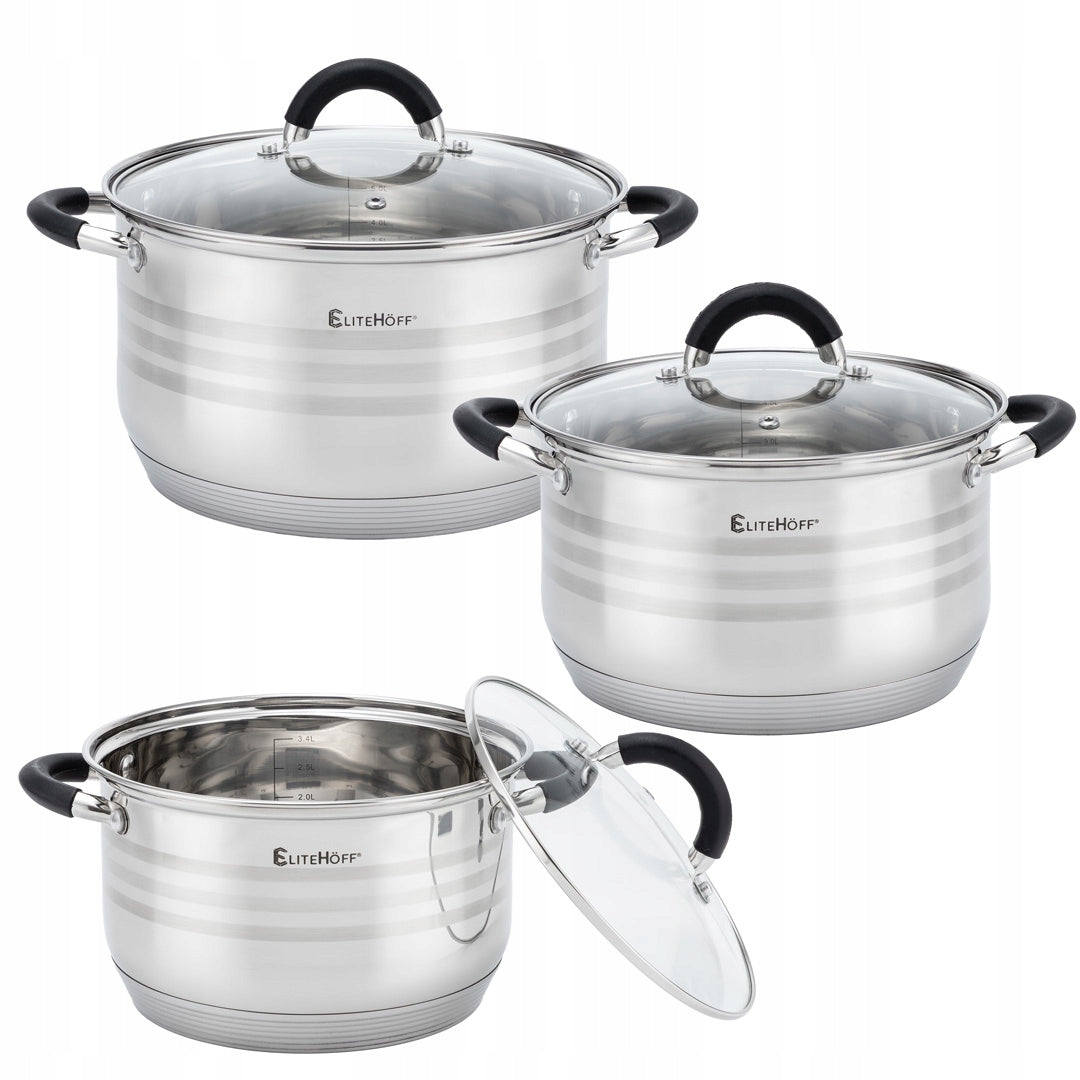 Set of pots Elitehoff PREMIUM stainless steel 12 el. Manufacturer code E-4027