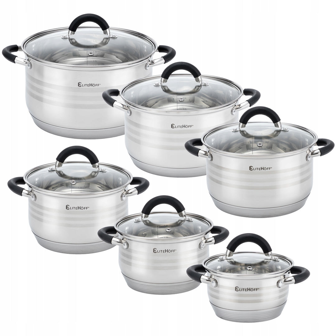 Set of pots Elitehoff PREMIUM stainless steel 12 el.