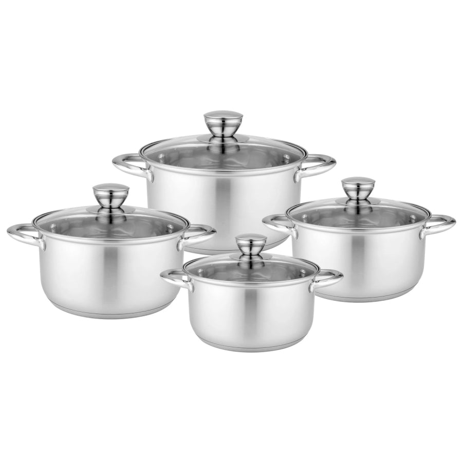 Set of pots FLORINA Matteo 8 elements Induction Inox Packaging status original