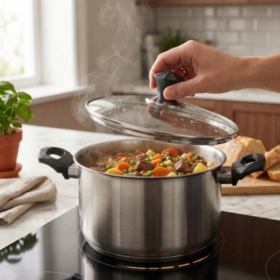 Set of pots FLORINA Rey 8 elements Induction Inox Additional information dishwasher safe suitable for ceramic cooker suitable for electric cooker suitable for gas cooker suitable for induction cooker heat-resistant handles cover included