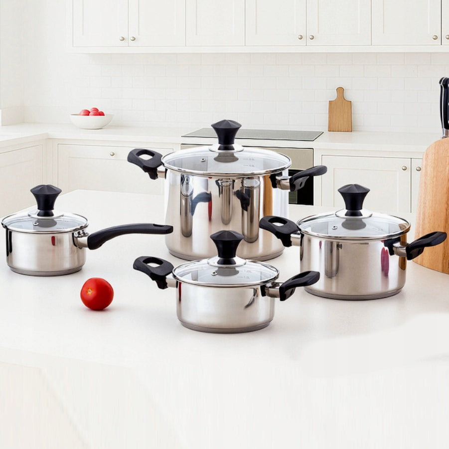 Set of pots FLORINA Rey 8 elements Induction Inox Material stainless steel