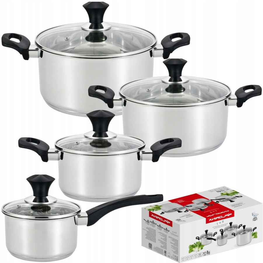 Set of pots FLORINA Rey 8 elements Induction Inox
