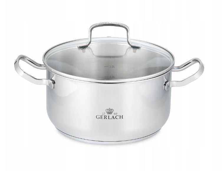 Set of pots GERLACH Simple 9 element NK 332 Steel Induction Steamed Gas Manufacturer code 332M