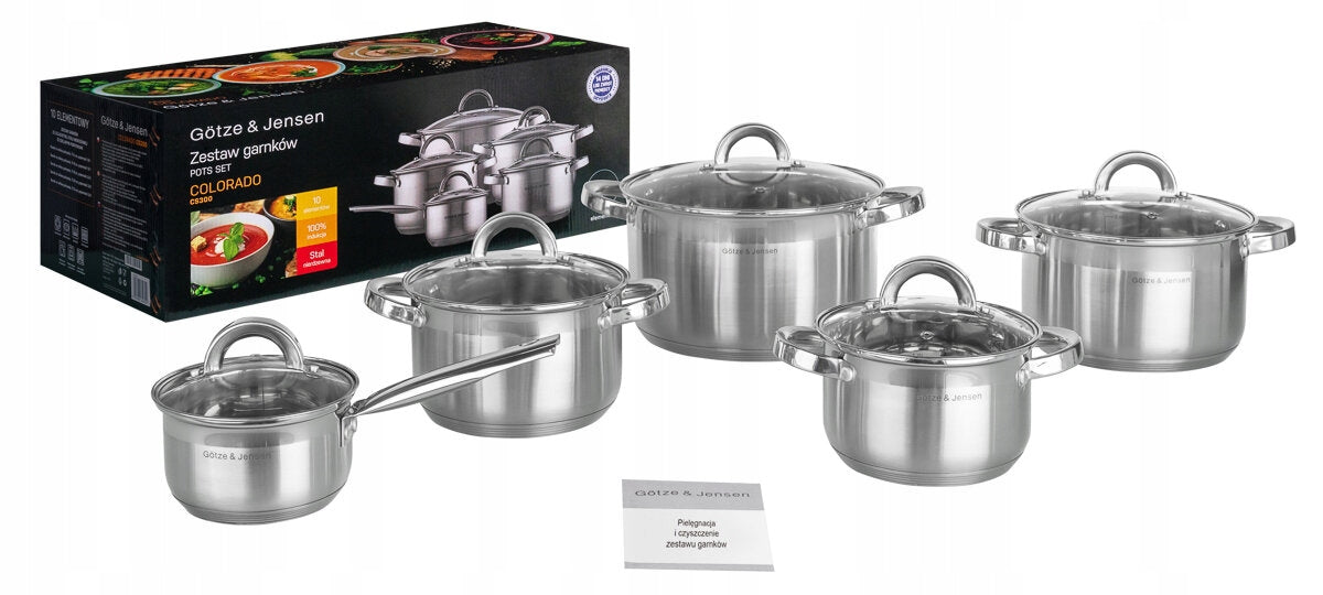 Set of pots GÖTZE & JENSEN CS300 Colorado Inox (10 members) Brand Götze & Jensen