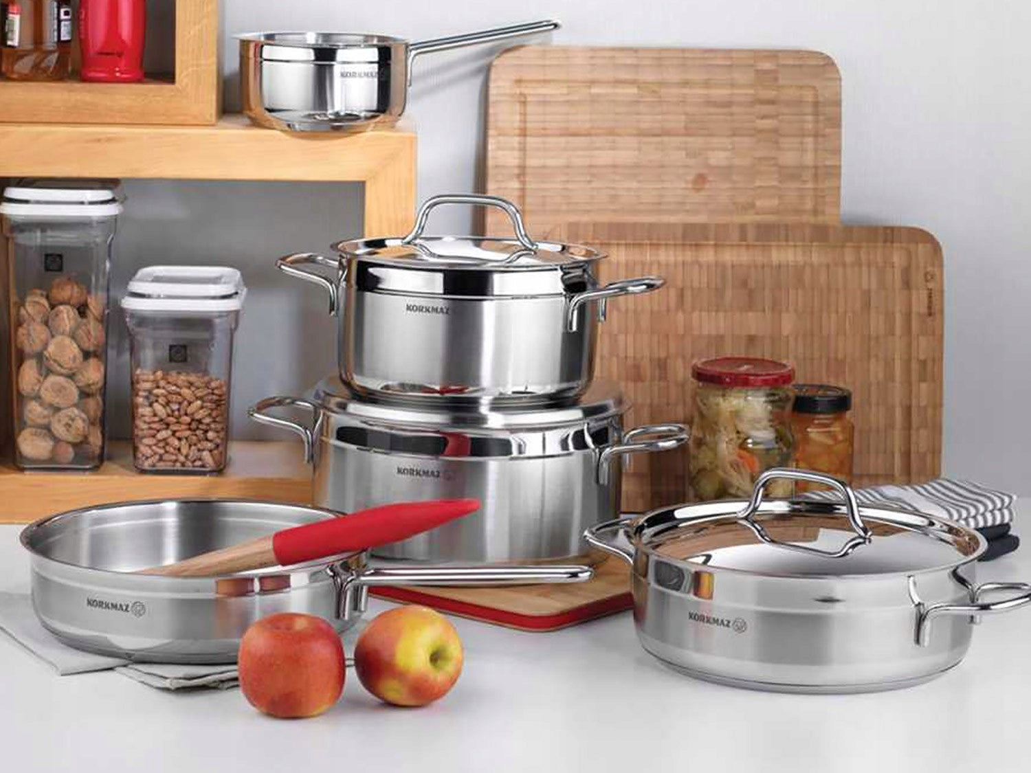 Set of pots Kinghoff Korkmaz Alfa stainless steel 9 el. Number of items in the set 9