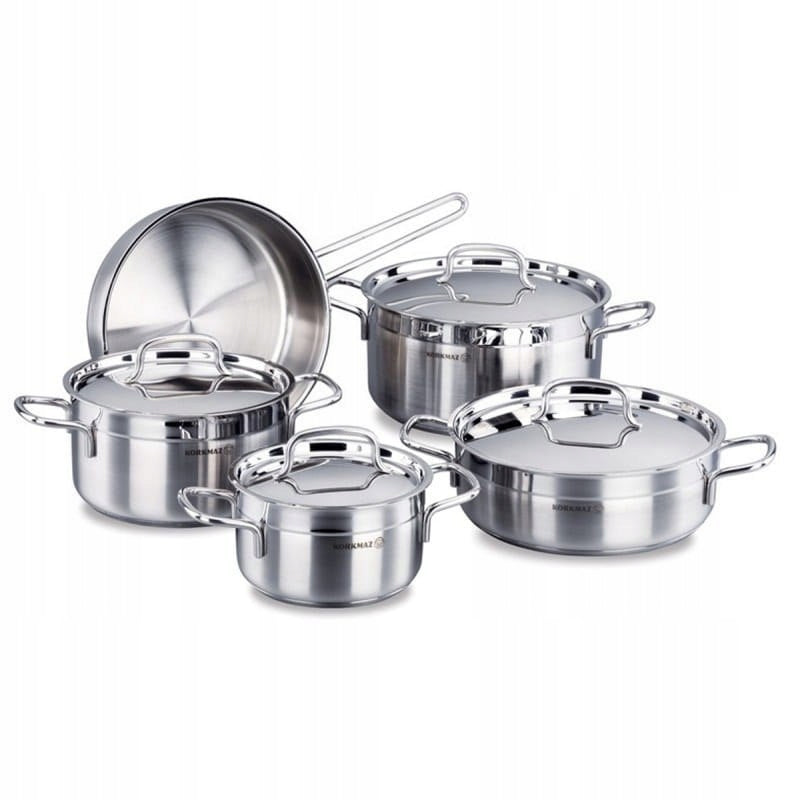 Set of pots Kinghoff Korkmaz Alfa stainless steel 9 el.