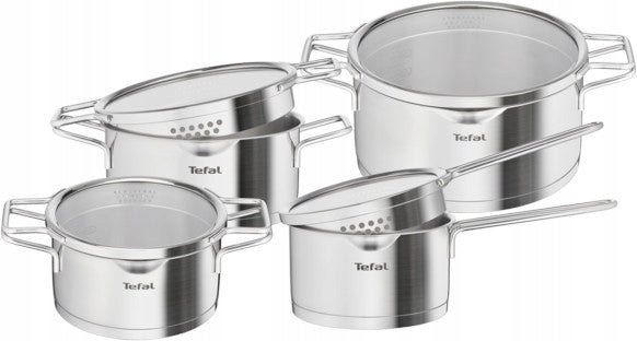 Set of pots Tefal Nordica lids induction 8el stainless steel