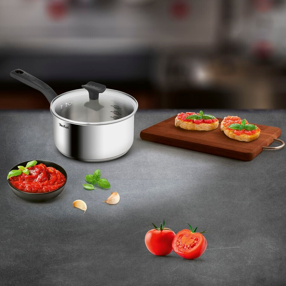 Set of pots Tefal stainless steel 6 el. Color silver