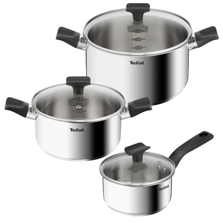 Set of pots Tefal stainless steel 6 el.