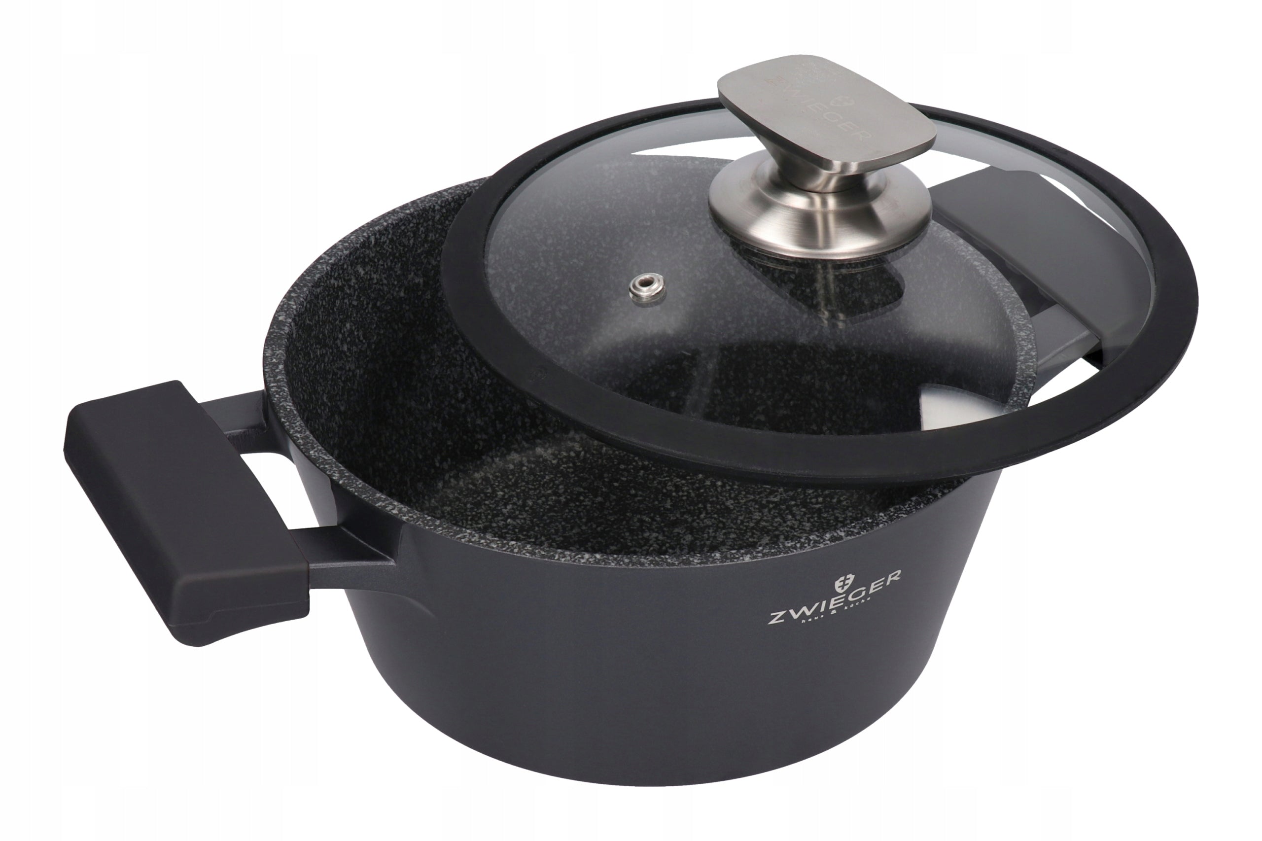 Set of pots Zwieger BLACK STONE aluminum black 6 el. Line BLACK STONE