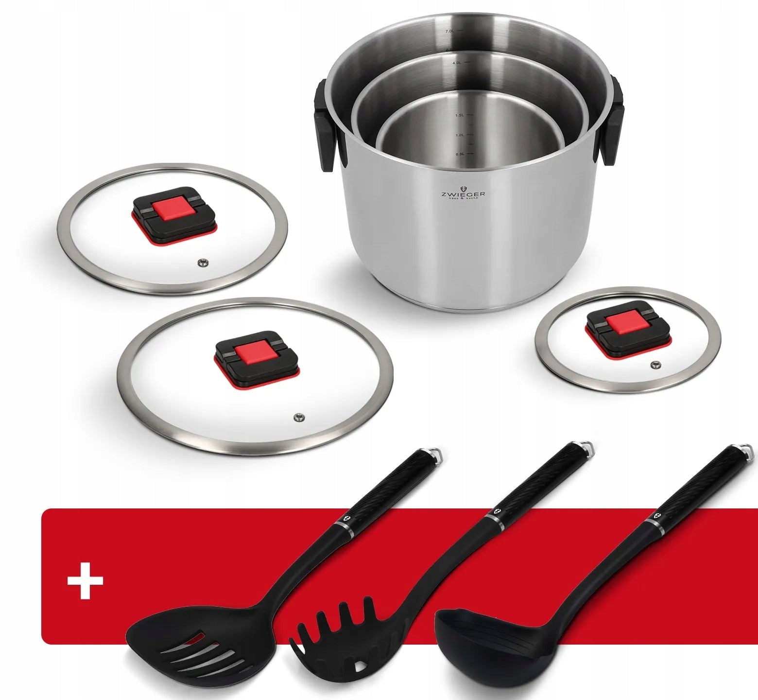 Set of pots Zwieger Kompact stainless steel 9 el.
