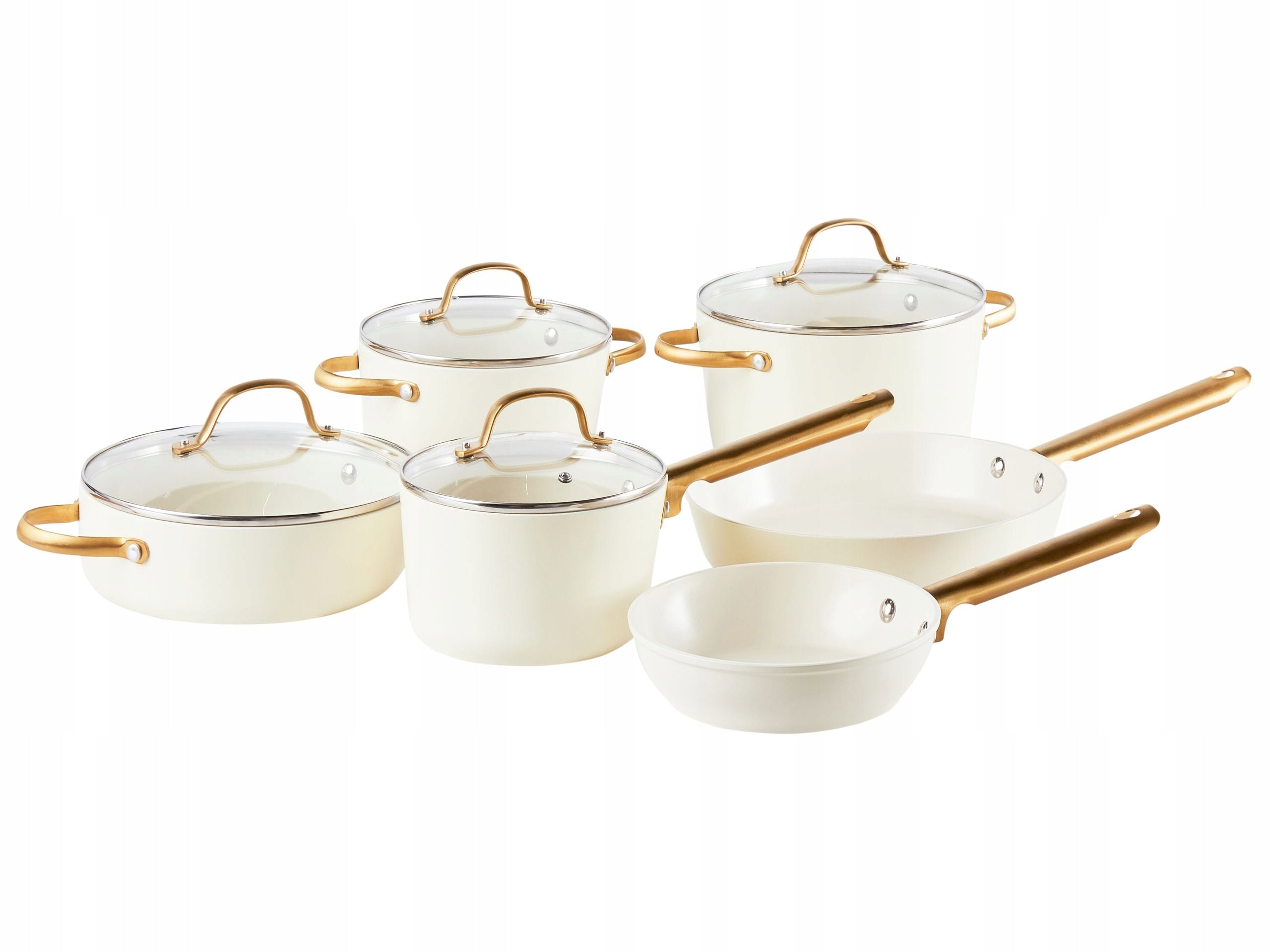Set of pots and pans 10 elements broken white