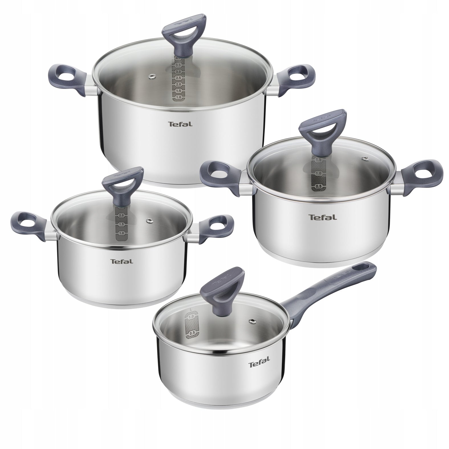Set of pots and pans lid TEFAL Daily Cook steel induction 10 el. Packaging status original