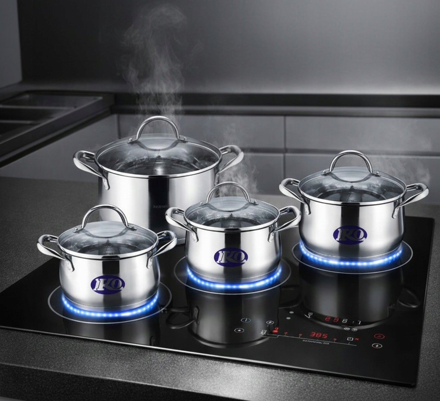 Set of pots gourmet 18/10 stainless steel 8 el Brand Bergner