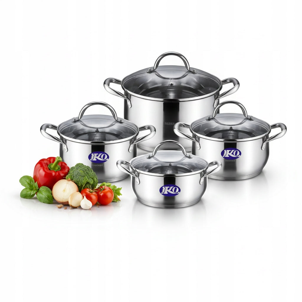 Set of pots gourmet 18/10 stainless steel 8 el