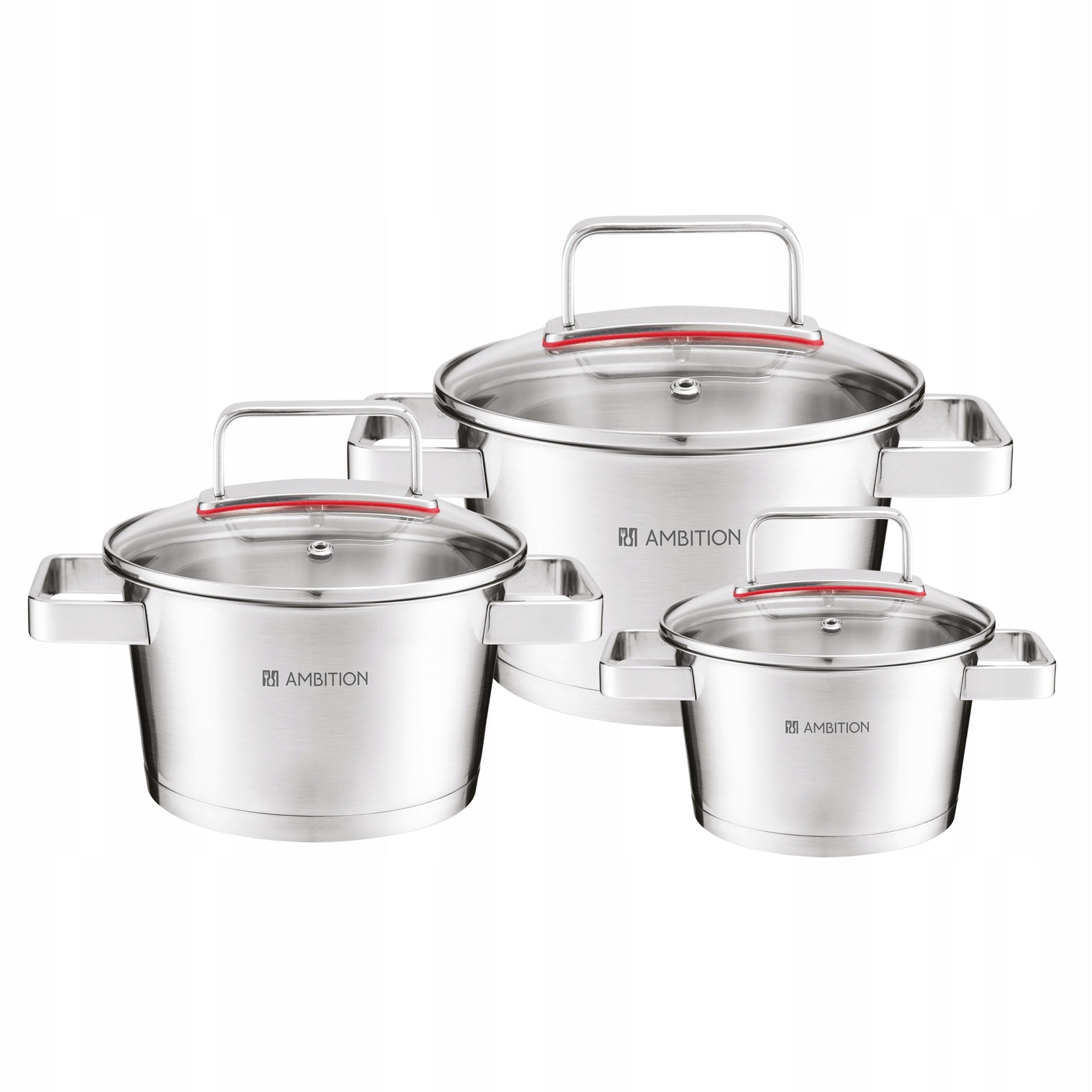 Set of pots with lids Ambition Selection 68724 6 el. gas induction Number of items in the set 6