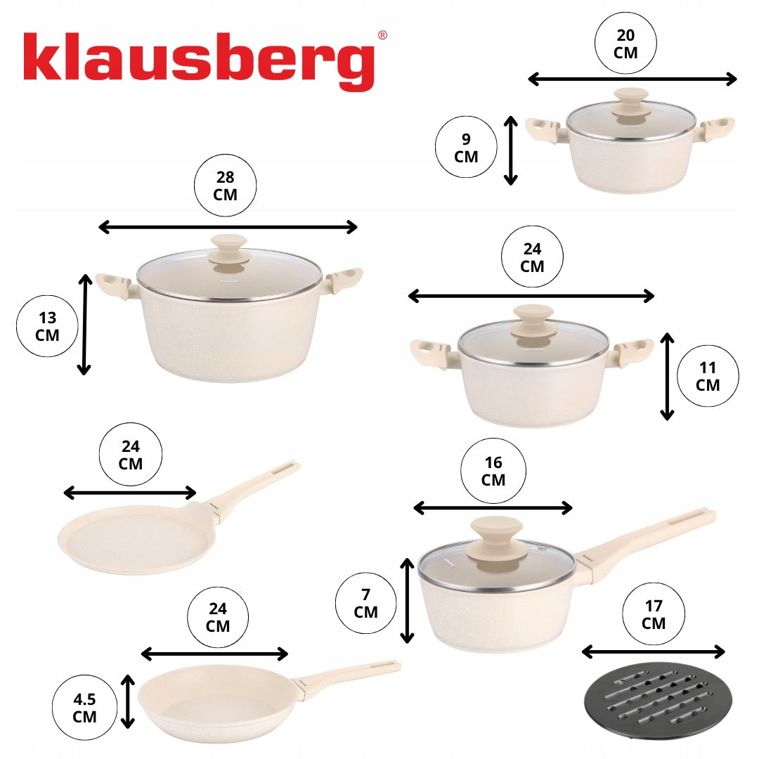 Set of pots with marbled non-stick coating 12-ele EAN (GTIN) 5908287278844