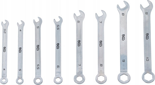 Set of precision flat-eye wrenches mini version 4-10 mm 8pcs BGS Key type combination