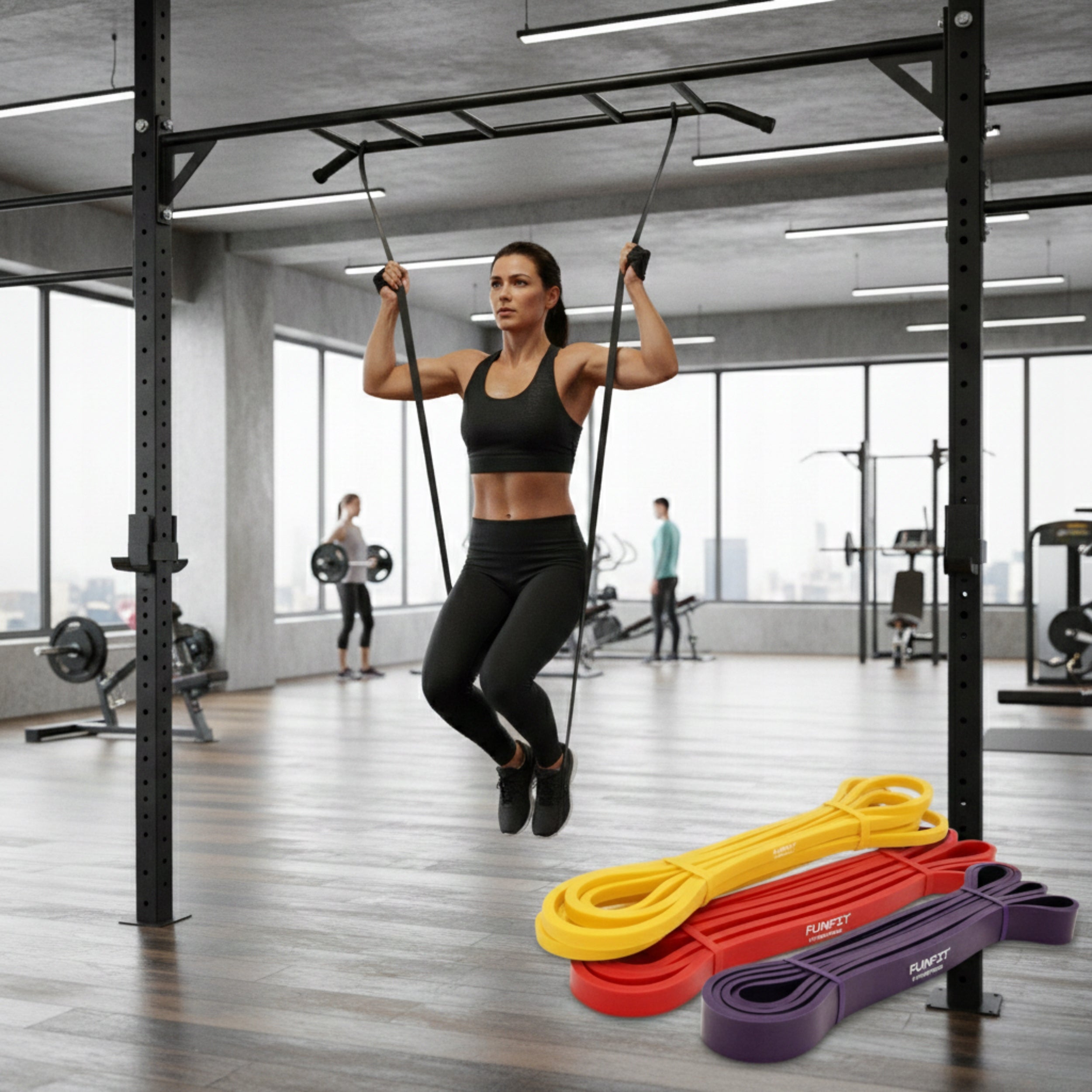 Set of resistance bands 4 pcs. rubber for training and rehabilitation FUNFIT Model 4825