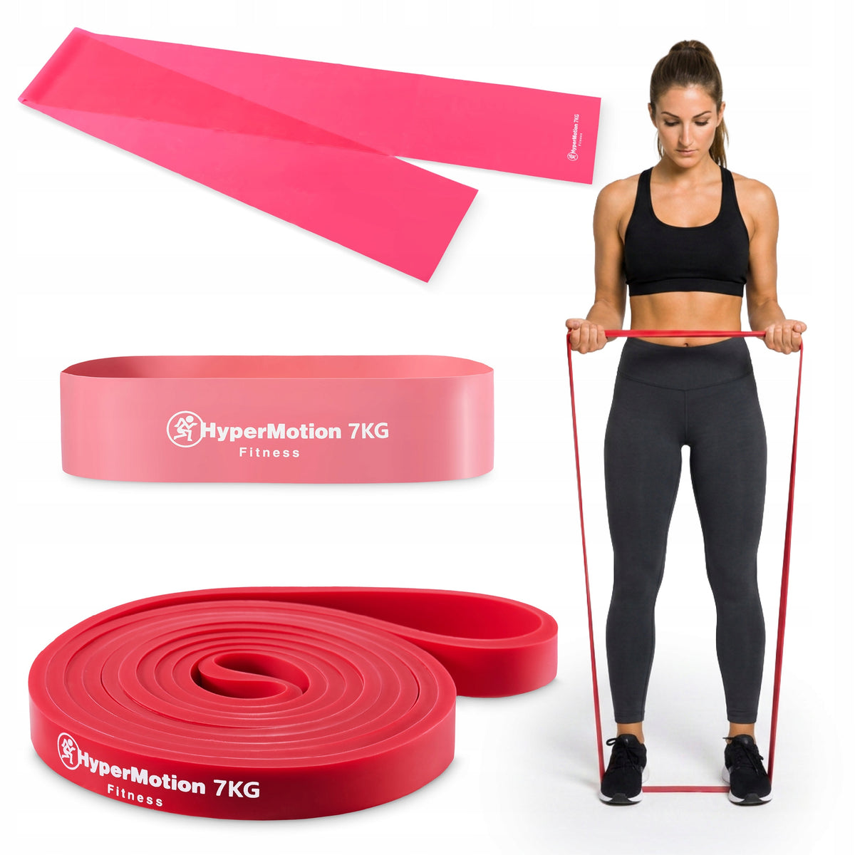 Set of resistance bands for exercise 3 tapes 7 kg HyperMotion