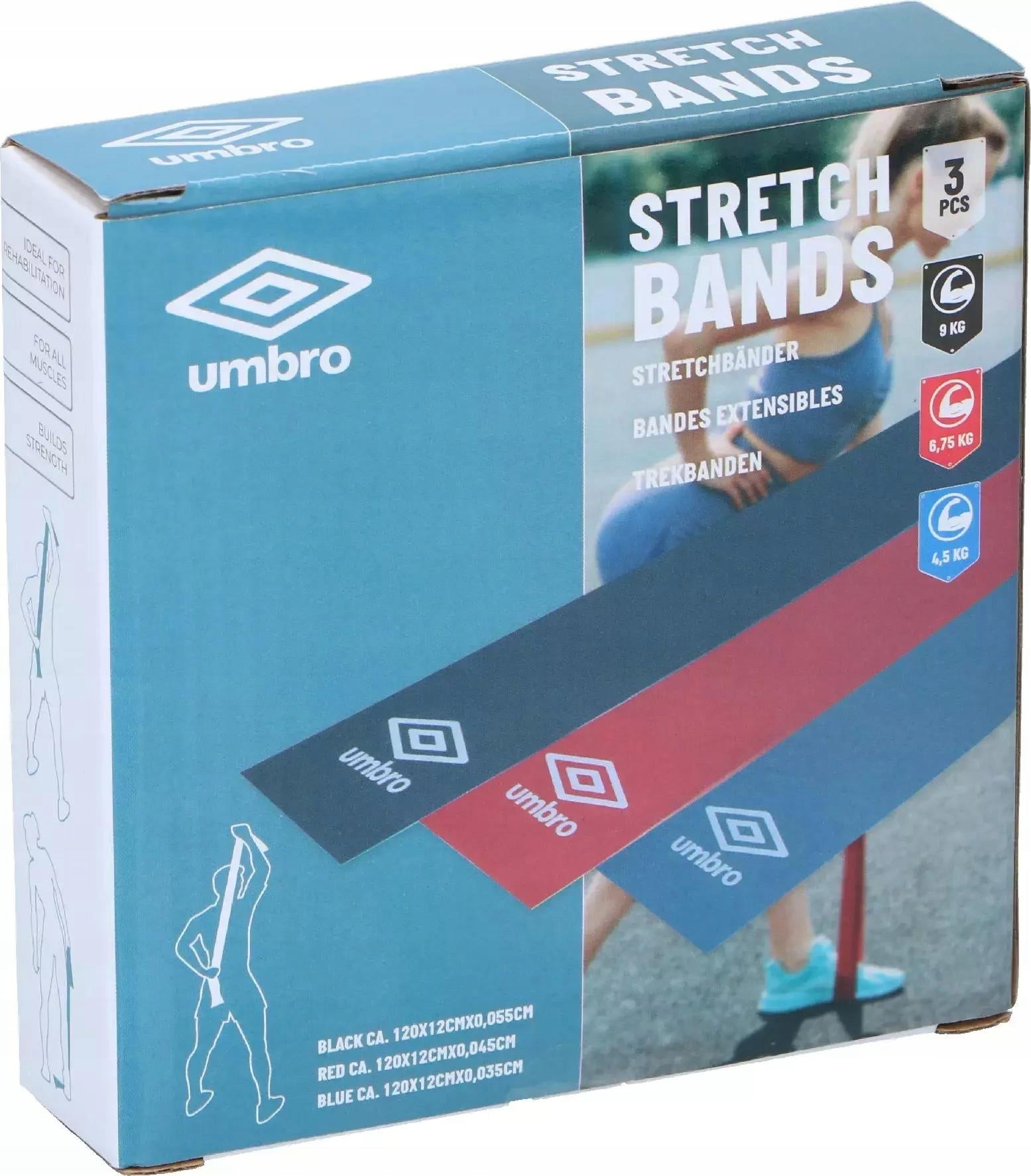 Set of resistance bands for rehabilitation fitness exercises UMBRO 3el Packaging status original