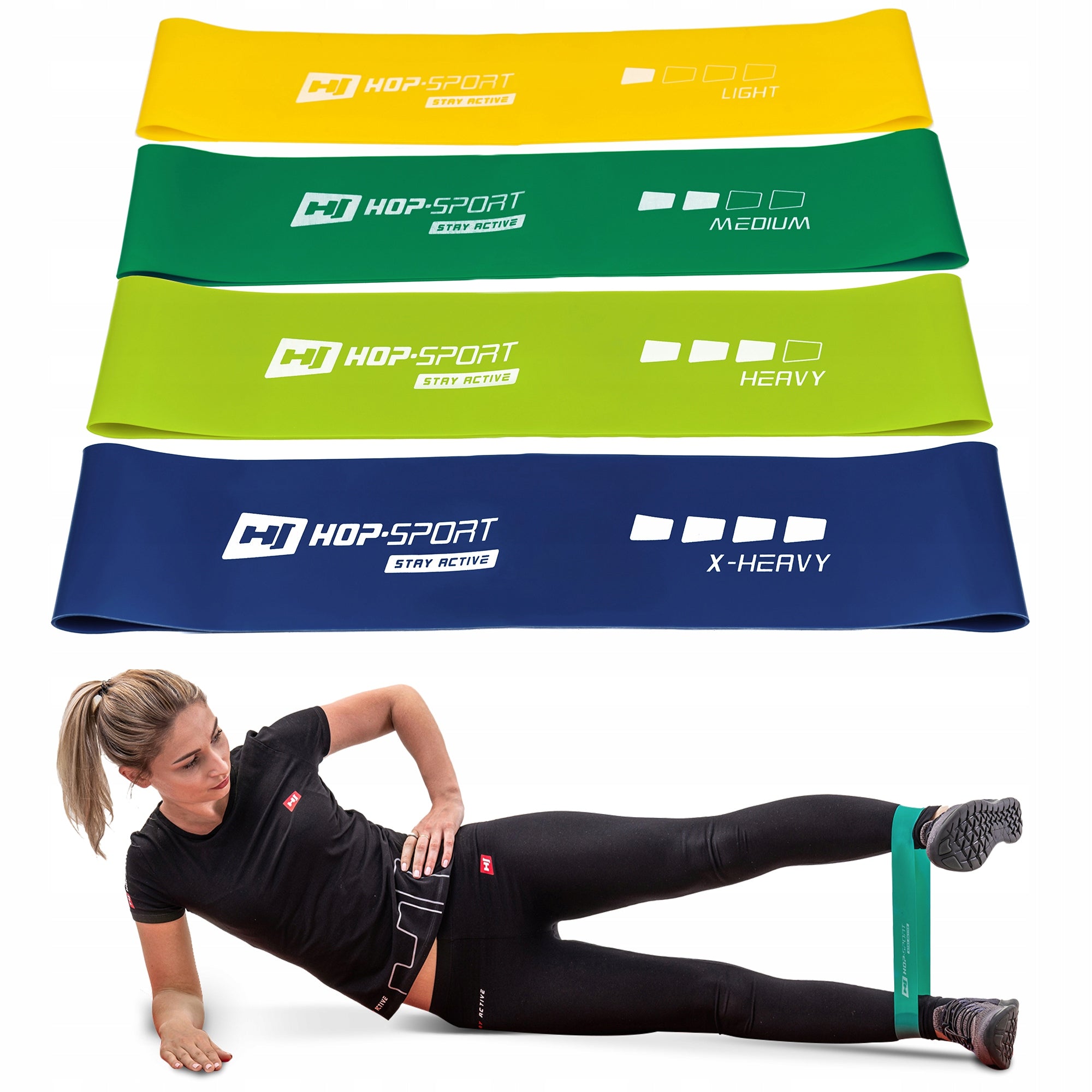 Set of resistance bands rubber for exercise hip bands stretching durable+bag Color multicolor