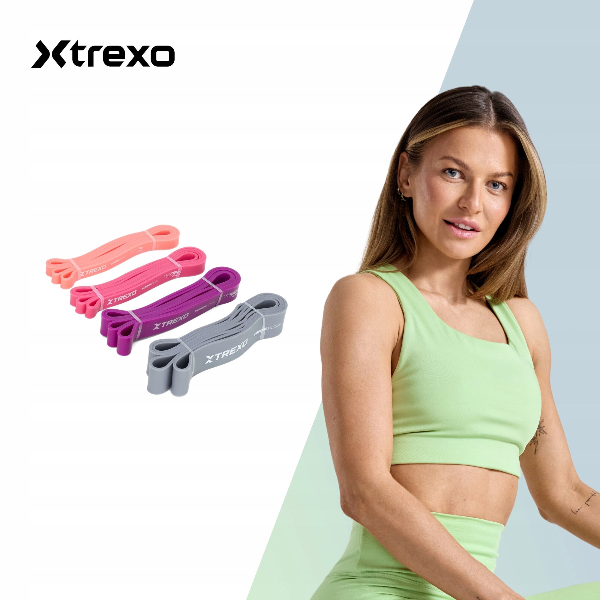 Set of resistance rubber XTREXO multicolor VERSATILE FOR FITNESS EXERCISES Manufacturer code TXO-B4Z046-ALL
