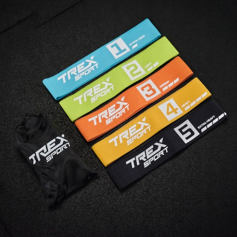 Set of resistance rubber material bands for fitness exercises 5 pcs Trex Sportf Packaging status original